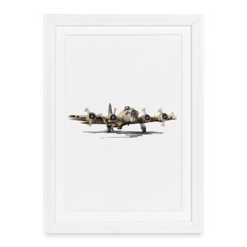 Bomber B-17 - Affiche encadrée (27 × 37 cm) - blanc - Devant