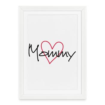 Mommy coeur cadeau de partenaire look - Affiche encadrée (27 × 37 cm) - blanc - Devant