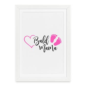 Soon Mom Baby Pregnancy Birth Heart Girl - Framed poster (27 × 37 cm) - white - Front