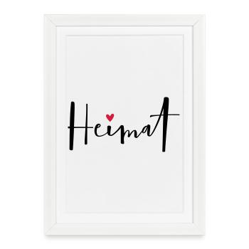 Home I Home At Home Coeur Cadeau - Affiche encadrée (27 × 37 cm) - blanc - Devant