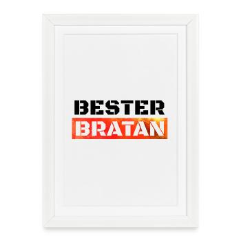 Meilleur copain de Bratan, Digga - Affiche encadrée (27 × 37 cm) - blanc - Devant