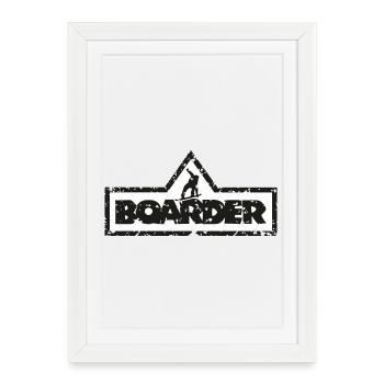 Boarder Cadre Blanc 2C - Affiche encadrée (27 × 37 cm) - blanc - Devant