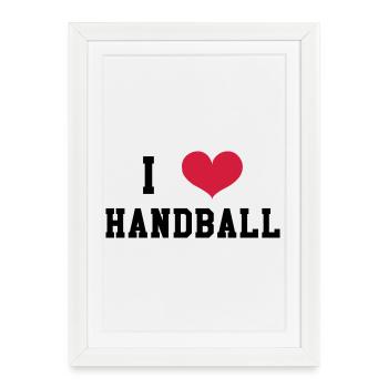 I Love Handball - Affiche encadrée (27 × 37 cm) - blanc - Devant