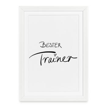 Best coach - Framed poster (27 × 37 cm) - white - Front