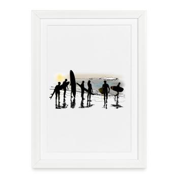 surfing - Affiche encadrée (27 × 37 cm) - blanc - Devant