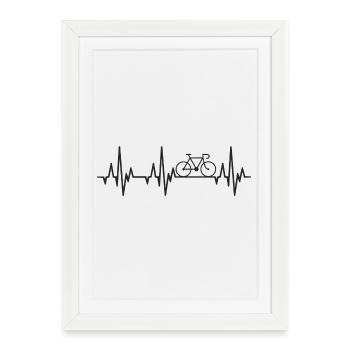 Heartbeat Road Bike - Framed poster (27 × 37 cm) - white - Front