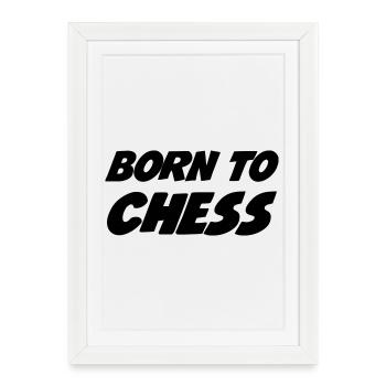 Chess / Echecs / Stratégie / Dames / Geek - Affiche encadrée (27 × 37 cm) - blanc - Devant