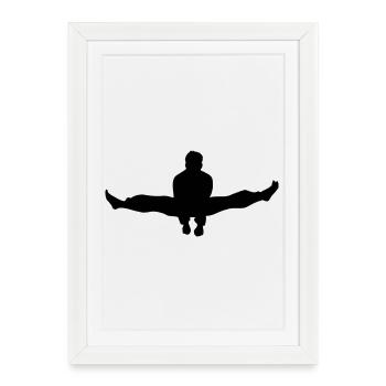 Karaté ou taekwondo double kick teinte - Affiche encadrée (27 × 37 cm) - blanc - Devant