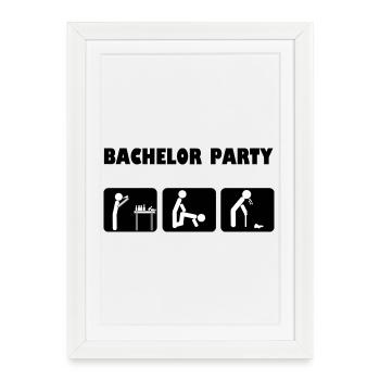 Bachelor celebration - Framed poster (27 × 37 cm) - white - Front