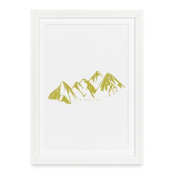 mountains - Framed poster (27 × 37 cm) - white - Front