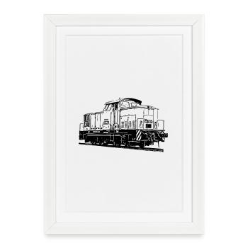 V 60 Diesel Locomotive - Affiche encadrée (27 × 37 cm) - blanc - Devant