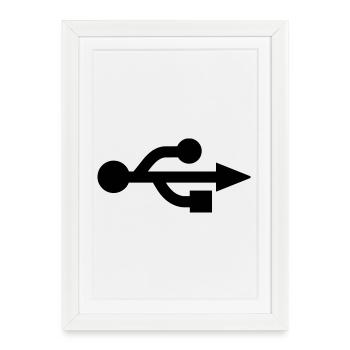 USB Logo - Nerd - Geek - Framed poster (27 × 37 cm) - white - Front