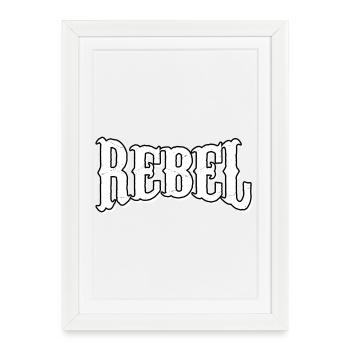 rebelle dieb rowdy rebelle bandit hustler gang crime - Affiche encadrée (27 × 37 cm) - blanc - Devant