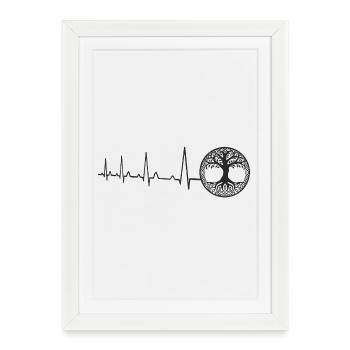 Heartbeat Tree of Life Symbol The Viking - Framed poster (27 × 37 cm) - white - Front
