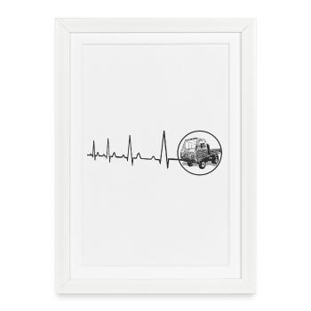 Heartbeat Multicar M25 DDR Moped Truck Technology - Framed poster (27 × 37 cm) - white - Front
