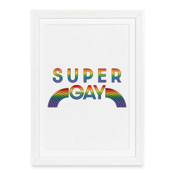 Rainbow super gay LGBT lgbtqi queer - Framed poster (27 × 37 cm) - white - Front