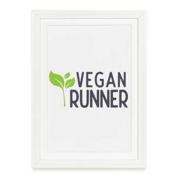 Coureur végétalien - Affiche encadrée (27 × 37 cm) - blanc - Devant