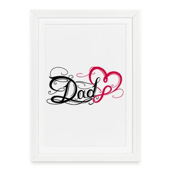 Dad Daddy Father's Day Tattoo - Framed poster (27 × 37 cm) - white - Front