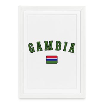 Drapeau de la Gambie, fierté gambienne - Affiche encadrée (27 × 37 cm) - blanc - Devant