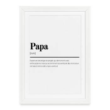 Définition papa cadeau - Affiche encadrée (27 × 37 cm) - blanc - Devant