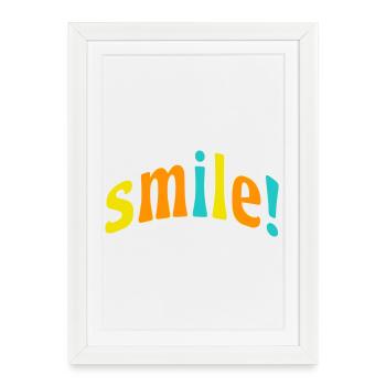 Sourire! - Affiche encadrée (27 × 37 cm) - blanc - Devant
