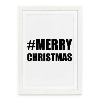 CHRISTMAS. HAPPY NEW YEAR. SAINT SYLVESTER. NEW YEAR. - Framed poster (27 × 37 cm) - white - Front