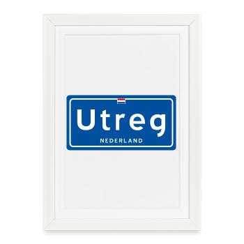 Utreg (Utrecht) signe de nom de lieu - Affiche encadrée (27 × 37 cm) - blanc - Devant
