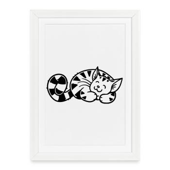 Cartoon Kitten - Framed poster (27 × 37 cm) - white - Front