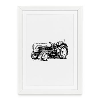 Tracteur Star 219 - Affiche encadrée (27 × 37 cm) - blanc - Devant