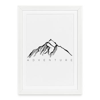 Grey Mountain Silhouette - Framed poster (27 × 37 cm) - white - Front