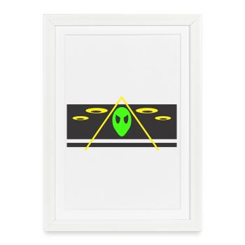 alien pyramid festival - Framed poster (27 × 37 cm) - white - Front