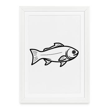Fish Sketch - Framed poster (27 × 37 cm) - white - Front