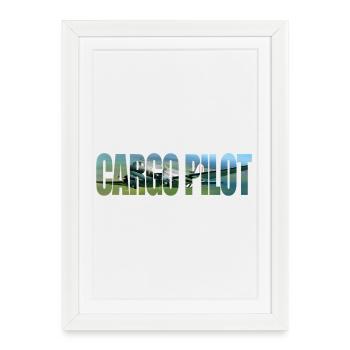 Pilote cargo DC-3 - Affiche encadrée (27 × 37 cm) - blanc - Devant