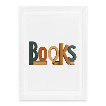 Letters as Books Typography - Framed poster (27 × 37 cm) - white - Front