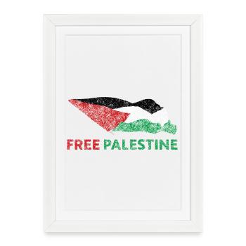 Palestine libre - Affiche encadrée (27 × 37 cm) - blanc - Devant