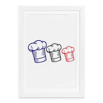 French flag hat - Framed poster (27 × 37 cm) - white - Front