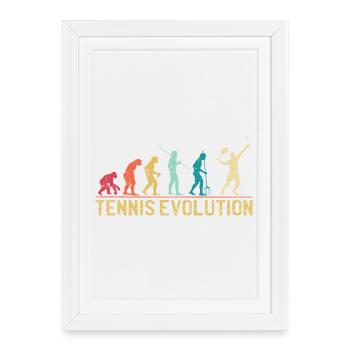 Tennis Evolution Evolution Conception graphique - Affiche encadrée (27 × 37 cm) - blanc - Devant
