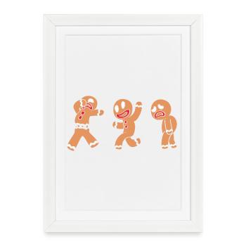 Bonhomme en pain d'épices Pain d'épices de Noël - Affiche encadrée (27 × 37 cm) - blanc - Devant