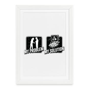 Échographiste Mon problème Mon pictogramme Papa Xray Tech - Affiche encadrée (27 × 37 cm) - blanc - Devant