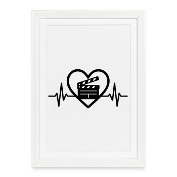 Cinema Heart Clapper - Framed poster (27 × 37 cm) - white - Front