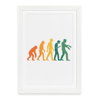 Evolution Silhouette Gradient - Framed poster (27 × 37 cm) - white - Front