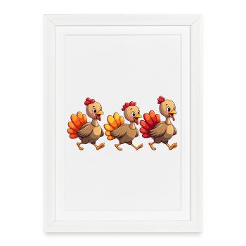 Bébé dinde de Thanksgiving - Affiche encadrée (27 × 37 cm) - blanc - Devant