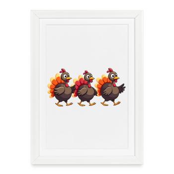 Bébé dinde de Thanksgiving - Affiche encadrée (27 × 37 cm) - blanc - Devant