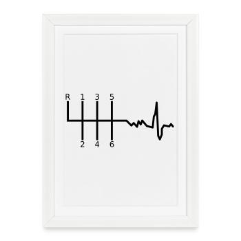 Engrenages avec battement de cœur - Affiche encadrée (27 × 37 cm) - blanc - Devant