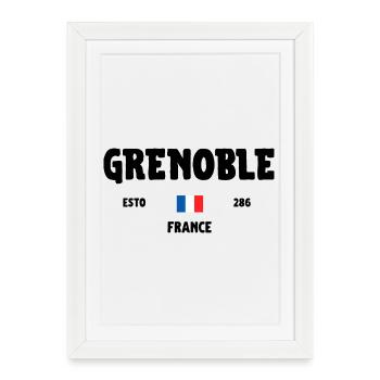Grenoble France Champ/Grenoble France - Affiche encadrée (27 × 37 cm) - blanc - Devant