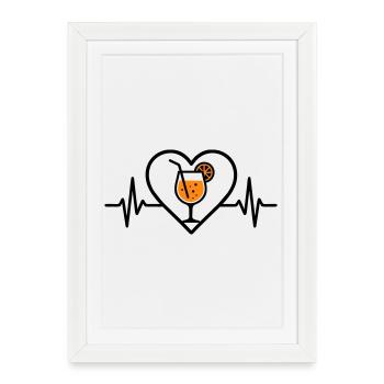 Spritz Heart Cocktail Orange Drink Glass - Framed poster (27 × 37 cm) - white - Front