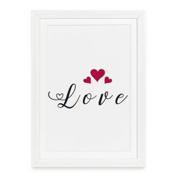 Love Heart Passion Feelings Declaration of Love - Framed poster (27 × 37 cm) - white - Front