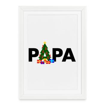 Papa Sapin de Noël - Affiche encadrée (27 × 37 cm) - blanc - Devant