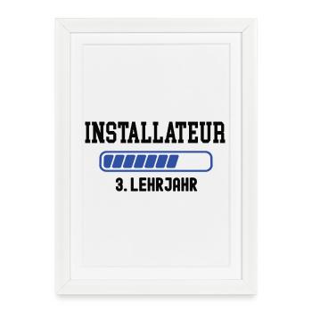 Apprenticeship as a plumber 3rd year as a plumber - Framed poster (27 × 37 cm) - white - Front