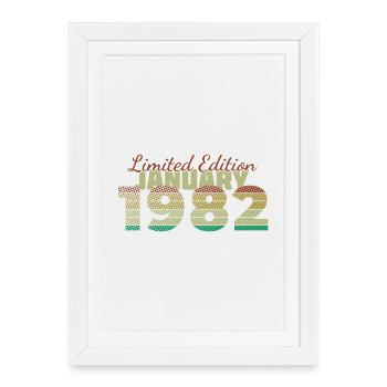 44th Birthday Limited Edition (SCR) 01/1982 - Framed poster (27 × 37 cm) - white - Front